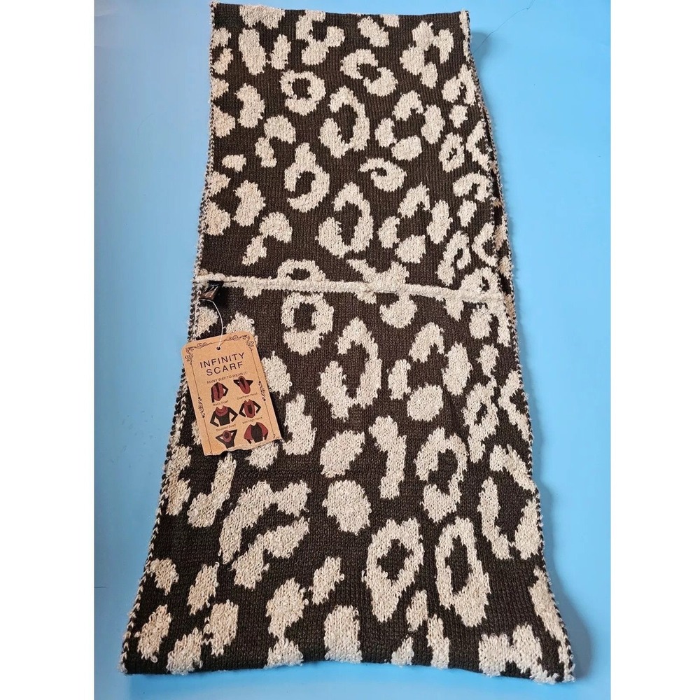Infinity scarf‎ in brown and tan animal print pattern